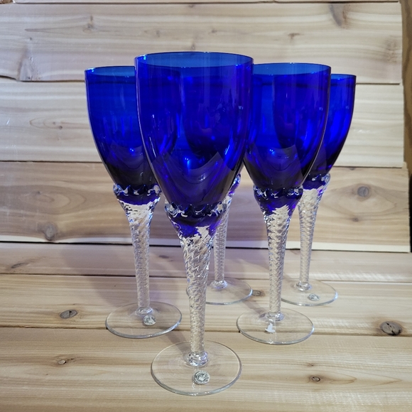 Jugoslavia Kitchen Handcrafted Crystal Wine Glasses From Jugoslavia